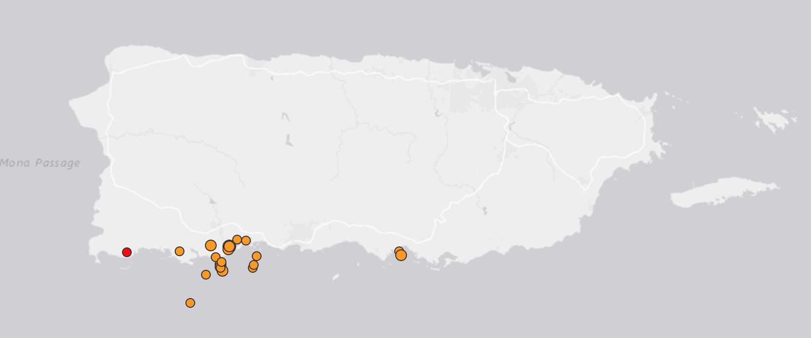 USGS registra sobre 20 temblores en Puerto Rico este lunes, 1 de junio