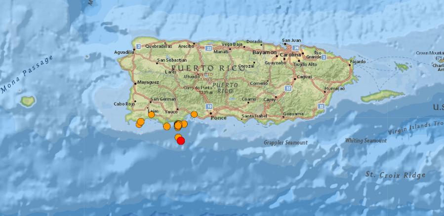 Red Sísmica reporta un temblor de magnitud 4 que fue sentido en varios pueblos del sur de Puerto Rico