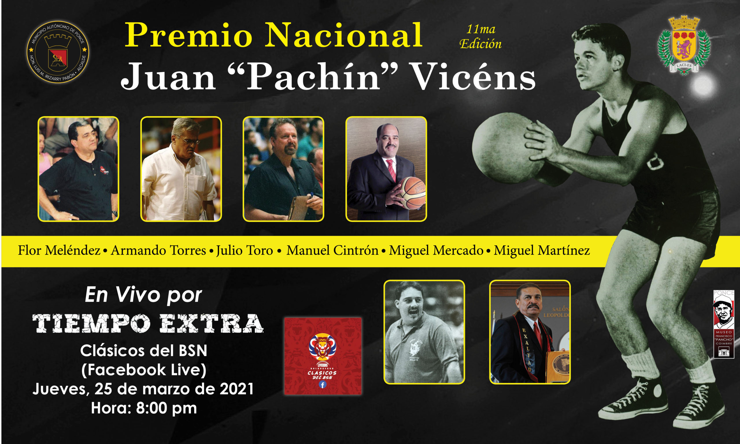 Premio Nacional Juan ‘Pachín’ Vicéns reconocerá a seis dirigentes legendarios del baloncesto puertorriqueño
