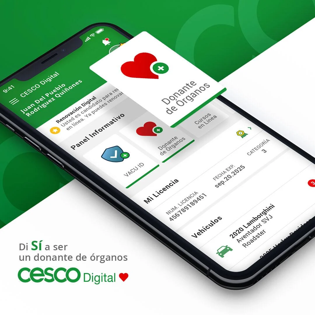 ￼A partir de hoy, ciudadanos podrán registrarse como donantes de órganos a través de la aplicación de CESCO Digital