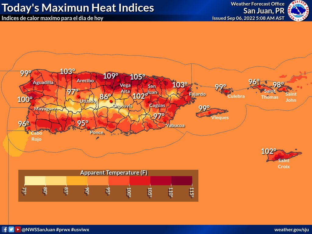 Servicio Nacional de Meteorología emite advertencia de calor para municipios del norte de la isla