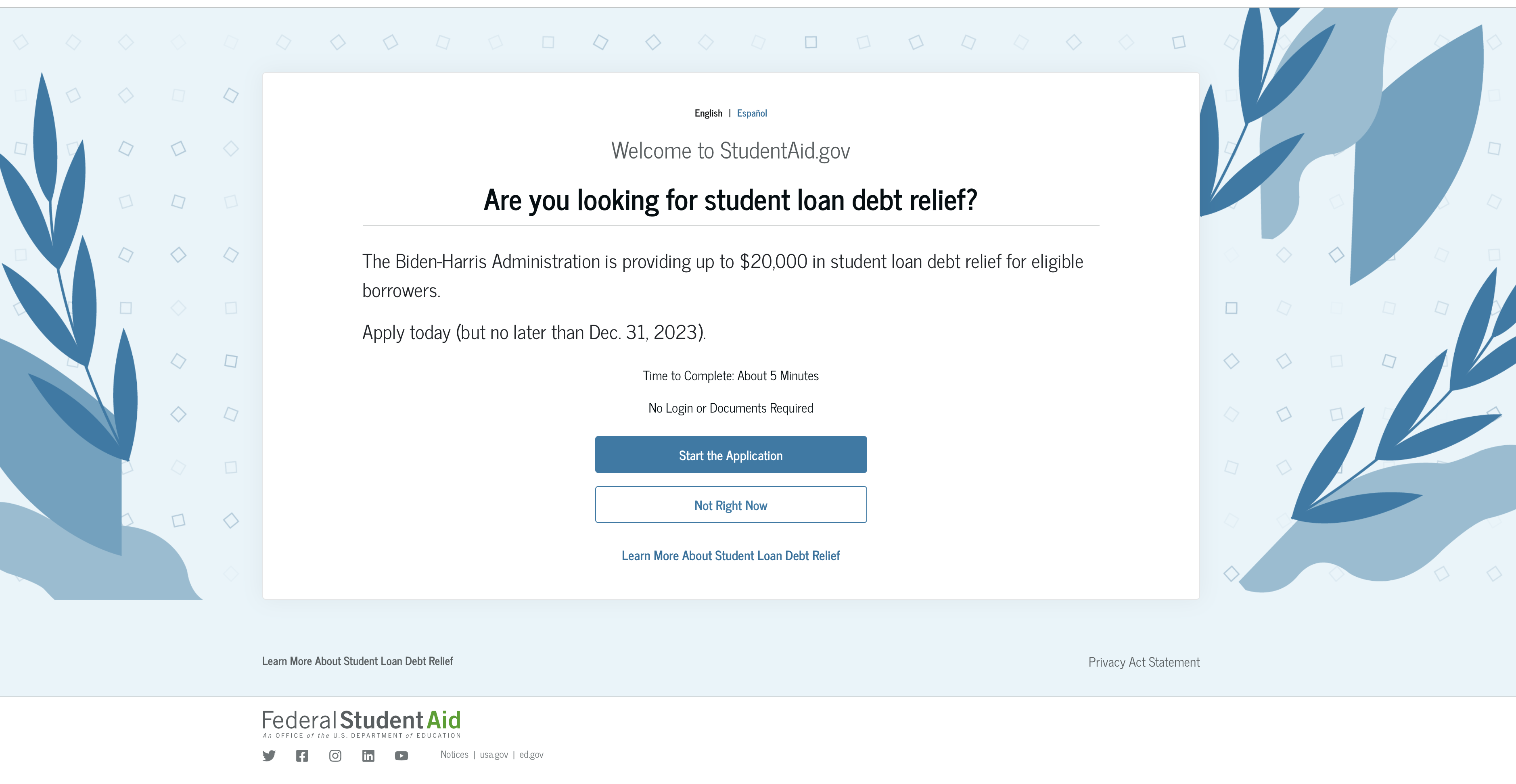 ¿Aún no has llenado tu solicitud de condonación del préstamo estudiantil? Solo toma 5 minutos…